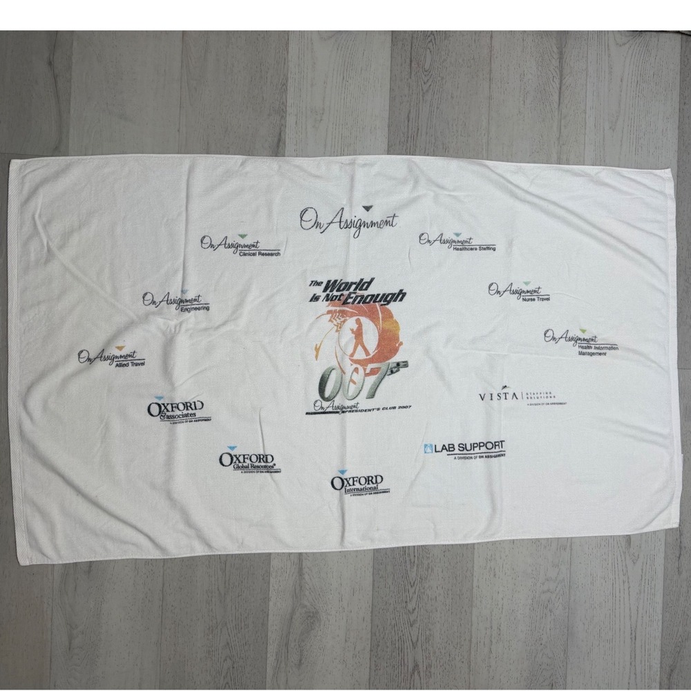 VINTAGE Pro Towels ETC James Bond 007 Beach Towel UNISEX OS White